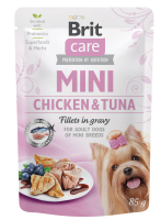 Brit Care Mini Корм вологий для дорослих собак мініатюрних порід філе з куркою та тунцем в соусі 85 г