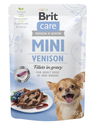 Brit Care Mini Корм вологий для дорослих собак мініатюрних порід філе з дичиною в соусі 85 г