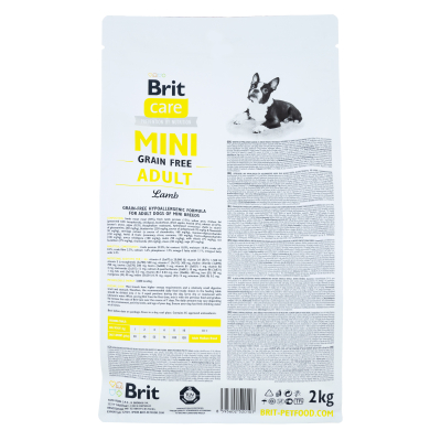 Brit Care Grain Free Mini Adult Lamb Корм сухий для дорослих собах мініатюрних порід з ягням 2 кг