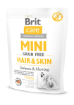 Brit Care Grain Free Mini Hair Skin Корм сухий для собак мніатюрних порід для шкіри та шерсті з лососем та оселедцем 400 г