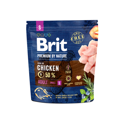 Brit Premium Dog Adult S Корм сухий для дорослих собак дрібних порід вагою 1-10 кг з куркою 1 кг
