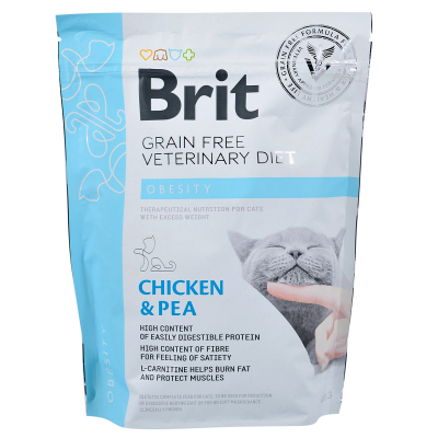 Brit Grain Free VetDiet Cat Obesity Корм сухий для котів з зайвою вагою та ожирінням з куркою та горохом 400 г