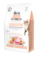 Brit Care Cat Grain Free Sensitive HDigestion Delicate Taste Корм сухий для котів з чутливим травленням індичка та та лосось 400 г