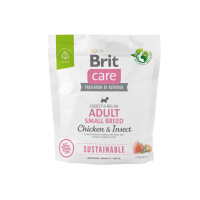 Brit Care Dog Sustainable Adult Small Breed Корм сухий для собак малих порід з куркою та комахами 1 кг