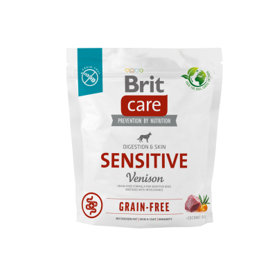 Brit Care Dog Grain-free Sensitive Корм сухий для собак з чутливим травленням та харчовою непереносимістю, оленина, 1 кг