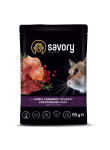 Savory Sterilised Cat Pouch Lamb and Cranberry in Gravy Корм вологий для стерилізованих котів з ягням та журавлиною у соусі 85 г