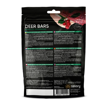 Savory Bars With Venison Джерки батончики з олениною, 100 г