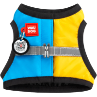 WAUDOG Clothes Шлея для собак м’яка з QR паспортом, "Colors of freedom" S1, В 40-45 см, С 29-31 см