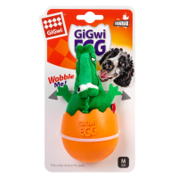 GiGwi EGG Іграшка для собак Крокодил-неваляшка з пискавкою текстиль, гума, 14 см