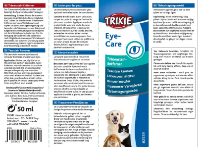 Trixie Eye-Care Лосьйон для собак котів та інших дрібних тварин видалення плям від сліз, 50 мл