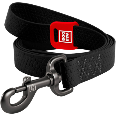 WAUDOG Waterproof Повідець для собак водостійкий, чорний М, Ш 20 мм, Д 183 см