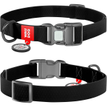 WAUDOG Waterproof Нашийник для собак з QR паспортом, водостійкий, чорний S, Ш 15 мм, Д 25-35 см, пластикова пряжка-фастекс