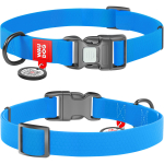 WAUDOG Waterproof Нашийник для собак з QR паспортом, водостійкий, блакитний М, Ш 20 мм, Д 28-40 см, пластикова пряжка-фастекс