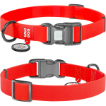 WAUDOG Waterproof Нашийник для собак з QR паспортом, водостійкий, червоний, М Ш 20 мм, Д 28-40 см, пластикова пряжка-фастекс