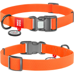 WAUDOG Waterproof Нашийник для собак з QR паспортом, водостійкий, помаранчевий, Ш 15 мм, Д 25-35 см, пластикова пряжка-фастекс