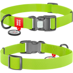 WAUDOG Waterproof Нашийник для собак з QR паспортом, водостійкий, салатовий, Ш 15 мм, Д 25-35 см, пластикова пряжка-фастекс