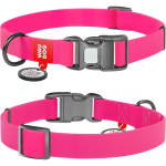 WAUDOG Waterproof Нашийник для собак з QR паспортом, водостійкий, рожевий S, Ш 15 мм, Д 25-35 см, пластикова пряжка-фастекс