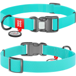 WAUDOG Waterproof Нашийник для собак з QR паспортом, світиться, ментоловий M, Ш 20 мм, Д 28-40 см, пластикова пряжка-фастекс