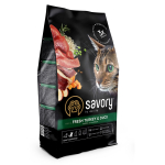 Savory Adult Cat Gourmand Fresh Turkey and Duck Корм сухий для дорослих котів зі свіжою індичкою і качкою 400 г