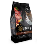 Savory Adult Cat Sensitive Digestion Fresh Lamb and Turkey Корм сухий для дорослих котів з чутливим травленням зі свіжим ягням та індичкою, 400 г