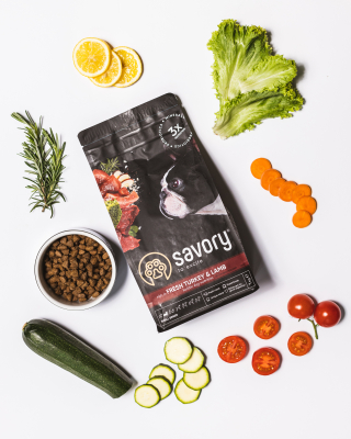 Savory Small Breed rich in Fresh Turkey and Lamb Корм сухий для дорослих собак малих порід зі свіжим ягням та індичкою 1 кг