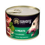 Savory Dog Gourmand 4 meats Корм вологий паштет для дорослих собак усіх порід з чотирма видами м’яса 200 г