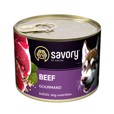 Savory Вологий корм для дорослих собак усіх порід, з яловичиною, 200 г