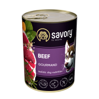 Savory Dog Gourmand Beef Корм вологий паштет для дорослих собак усіх порід з яловичиною 400 г