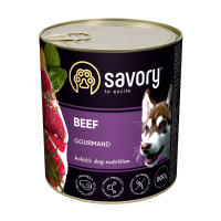 Savory Dog Gourmand Beef Корм вологий паштет для дорослих собак усіх порід з яловичиною 800 г