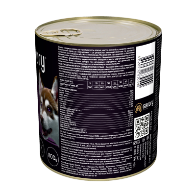 Savory Dog Gourmand Beef Корм вологий паштет для дорослих собак усіх порід з яловичиною 800 г