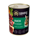 Savory Cat Can Adult Duck Корм вологий консерви для вибагливих котів з качкою 400 г