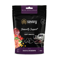 Savory Immunity Duck and Rosehip М’які ласощі для дорослих собак усіх порід для зміцнення імунітету з качкою та шипшиною, 200 г