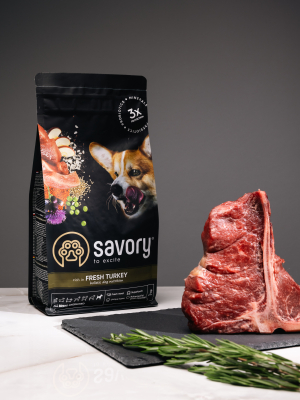 Savory All Breed Sterilised rich in Fresh Turkey Корм сухий для стерилізованих собак усіх порід зі свіжою індичкою 1 кг