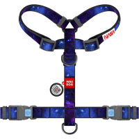 WAUDOG Nylon Шлея для собак анатомічна H-подібна з QR паспортом, малюнок "NASA21" L Ш 25 мм, А 51-85 см, В 61-85 см, з двома фастексами