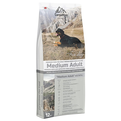 Carpathian Pet Food Medium Adult Повнораціонний сухий преміум корм для дорослих собак середніх порід вагою від 11 до 25 кг, НА ВАГУ