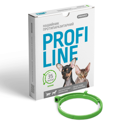 Provet PROFILINE Нашийник для котів та собак інсектоакарицид зелений 35 см
