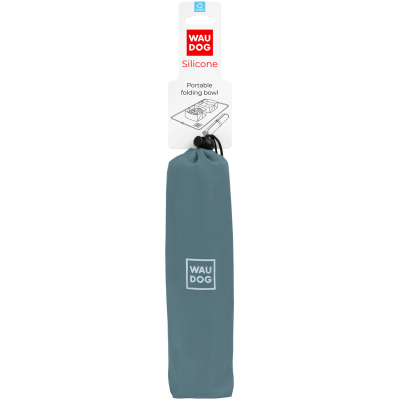 WAUDOG Silicone Складана миска сіра, 385 х 230 х 50 мм