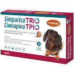 Simparica TRIO жувальні таблетки від глистів, бліх і кліщів для собак вагою 5 кг - 10 кг