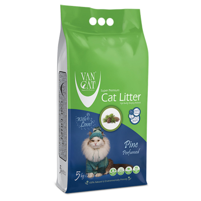 Van Cat Pine Бентонитовый наполнитель для кошачьего туалета с запахом сосны 5 кг, 6 л