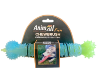 AnimAll Fun Іграшка жувальна щітка-кістка 24 см, блакитно-зелена