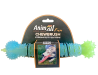 AnimAll Fun Іграшка жувальна щітка-кістка 24 см, блакитно-зелена