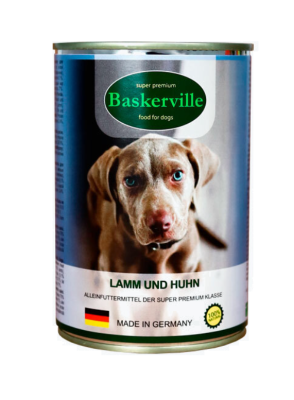 Baskerville Консервований корм для собак Ягня та півень, 400 г