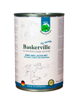 Baskerville Консервований корм для собак Яловичина та лосось з пастернаком, шпинатом та зеленню, 400 г