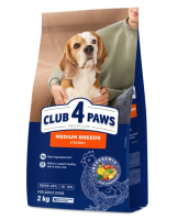 Club 4 Paws Adult Medium Breeds Сухий повнораціонний корм для дорослих собак середніх порід з куркою, 2 кг