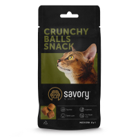 Savory Cats Snacks Crunchy Balls Хрумкі ласощі  для дорослих вибагливих котів, кульки з котячою м'ятою, 60 г