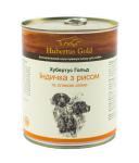 Hubertus Gold Консервированный корм для собак, индейка с рисом и льняным маслом, 800 г