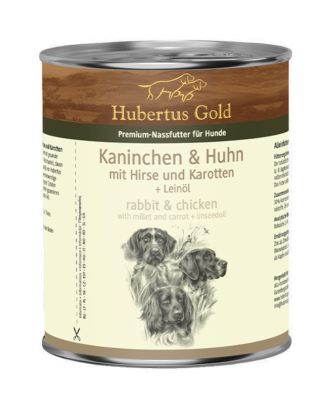 Hubertus Gold Консервований корм для собак кролик та курка з просом і морквою, 800 г