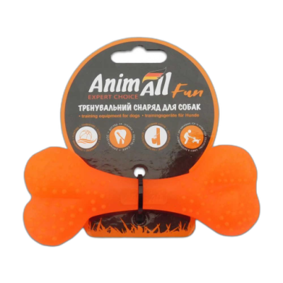 AnimAll Fun Іграшка кістка, помаранчева, 12 см