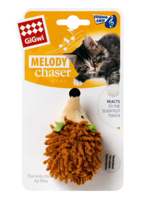 GiGwi Melody chaser Іграшка для котів Їжачок з електронним чіпом, текстиль, 7 см