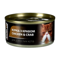 AnimAll Консерви для котів, курка з крабом, 85 г